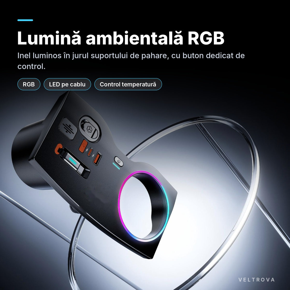 Încărcător Auto dedicat cu difuzor de parfum și lumină RGB pentru BMW Seria 5 G30 / G31 și Seria 6 GT G32 (2017-2024)