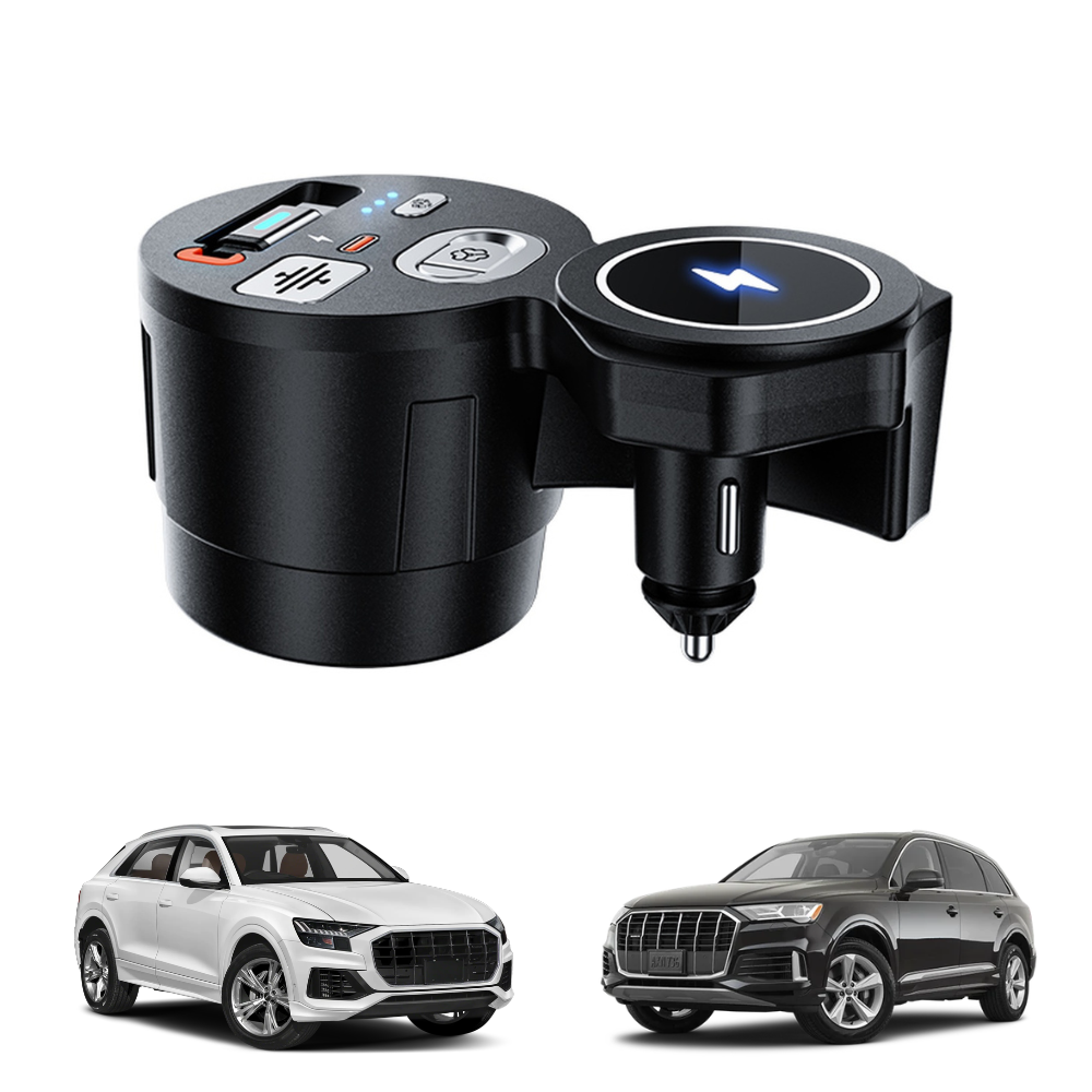 Încărcător Auto dedicat 130W cu Încărcare wireless și difuzor de parfum pentru Audi Q7 4M facelift / SQ7 / Q8 / RS Q8 (2019-2025)
