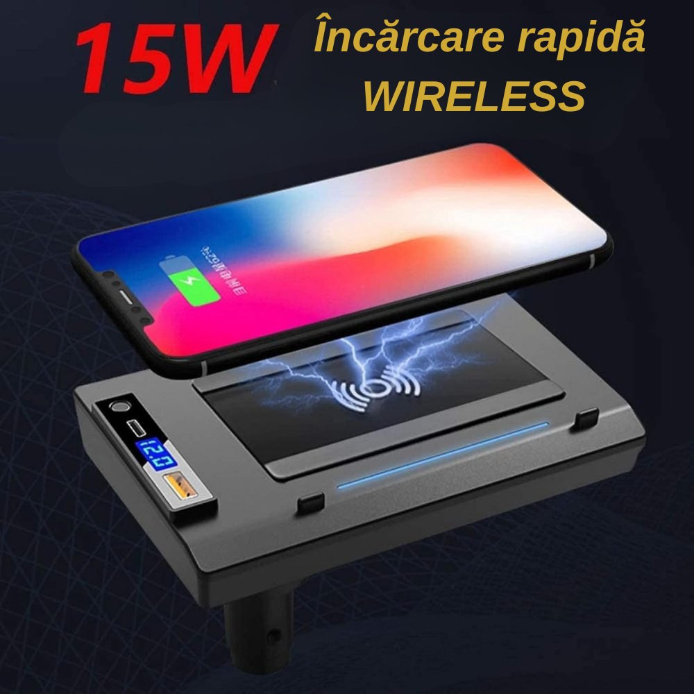 Suport telefon Smart / Statie de incarcare wireless montaj OEM dedicat plug&play pentru Audi A6/A7/S6/S7/RS6/RS7 2018-2023