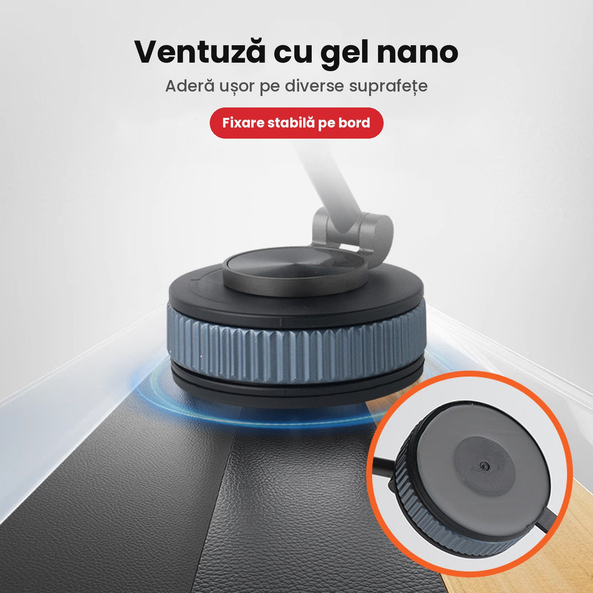 Suport Telefon Auto Universal cu Ventuză cu Gel, Unghi Reglabil