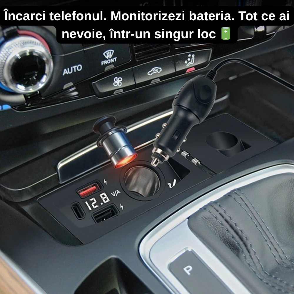 Încărcător Auto dedicat cu USB Fast Charging pentru Audi A4/A5/Q5 2008-2016 — Plug & Play în loc de Scrumieră | QC3.0 + Type-C PD2.0/3.0