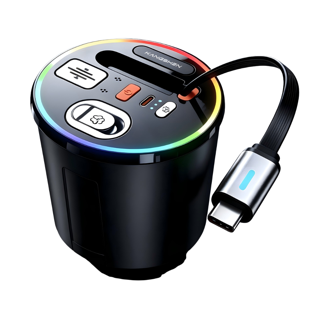 Încărcător Auto dedicat pentru suportul de pahare 130W cu difuzor de parfum și lumină RGB
