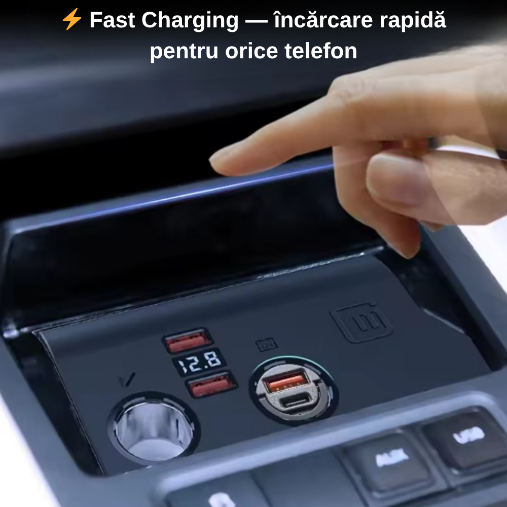Încărcător Auto dedicat cu USB Fast Charging pentru Volkswagen Golf 5/ 6 / Jetta — Plug & Play în loc de Scrumieră | QC3.0 + Type-C PD2.0/3.0