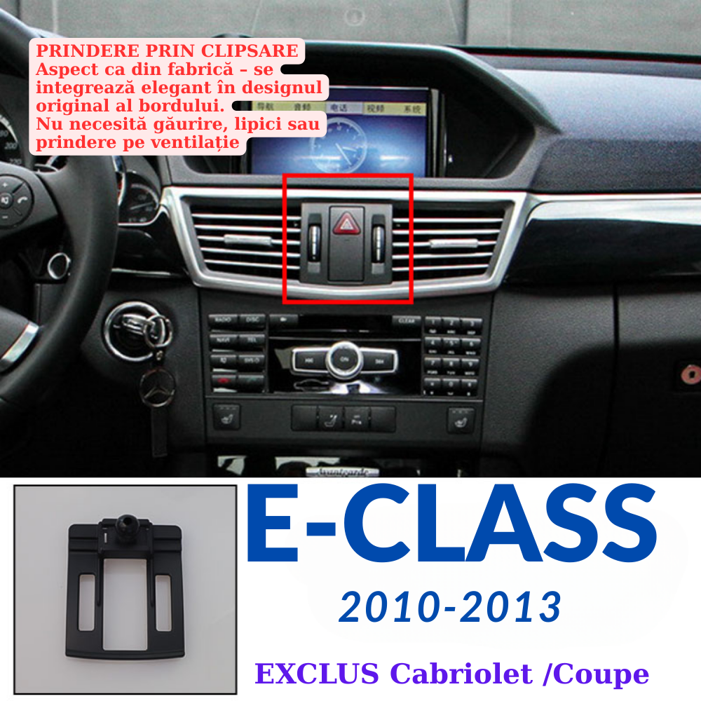 Smart phone holder with dedicated OEM grip for Mercedes E Class 2010-2013