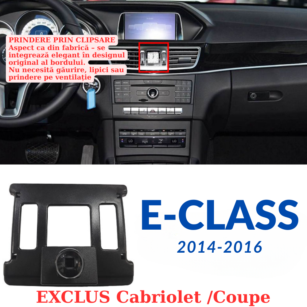 Smart phone holder with dedicated OEM grip for Mercedes E Class 2014-2016