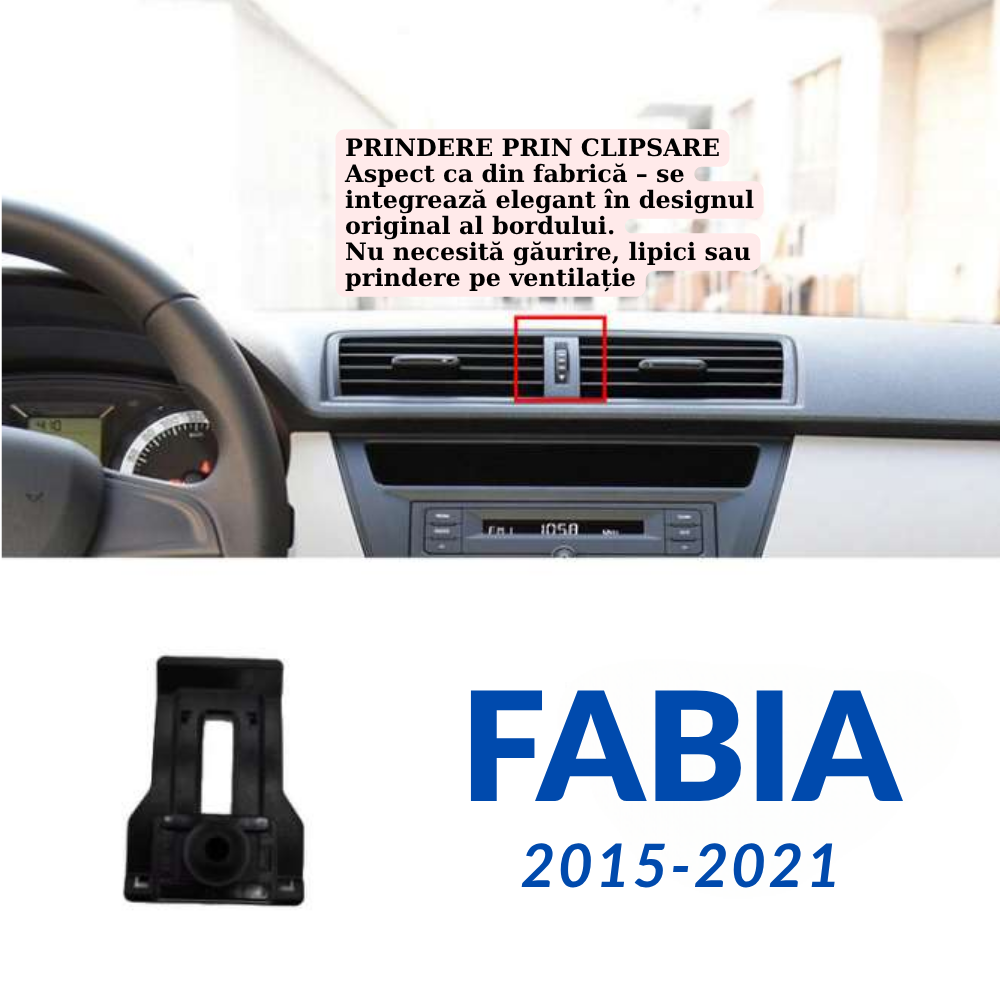 Suport telefon Smart cu prindere dedicata OEM pentru Skoda Fabia 2015-2021