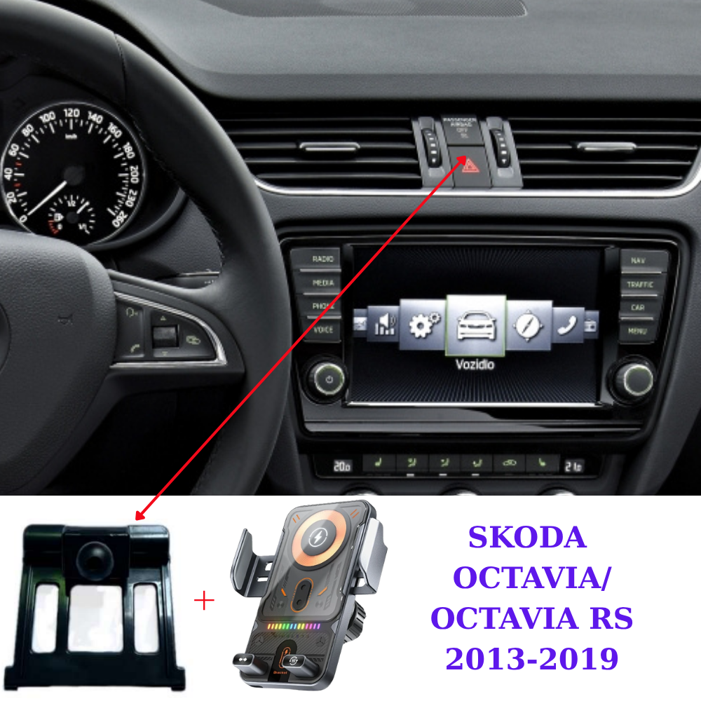 Suport telefon Smart cu prindere dedicata OEM pentru SKODA OCTAVIA 2013-2019