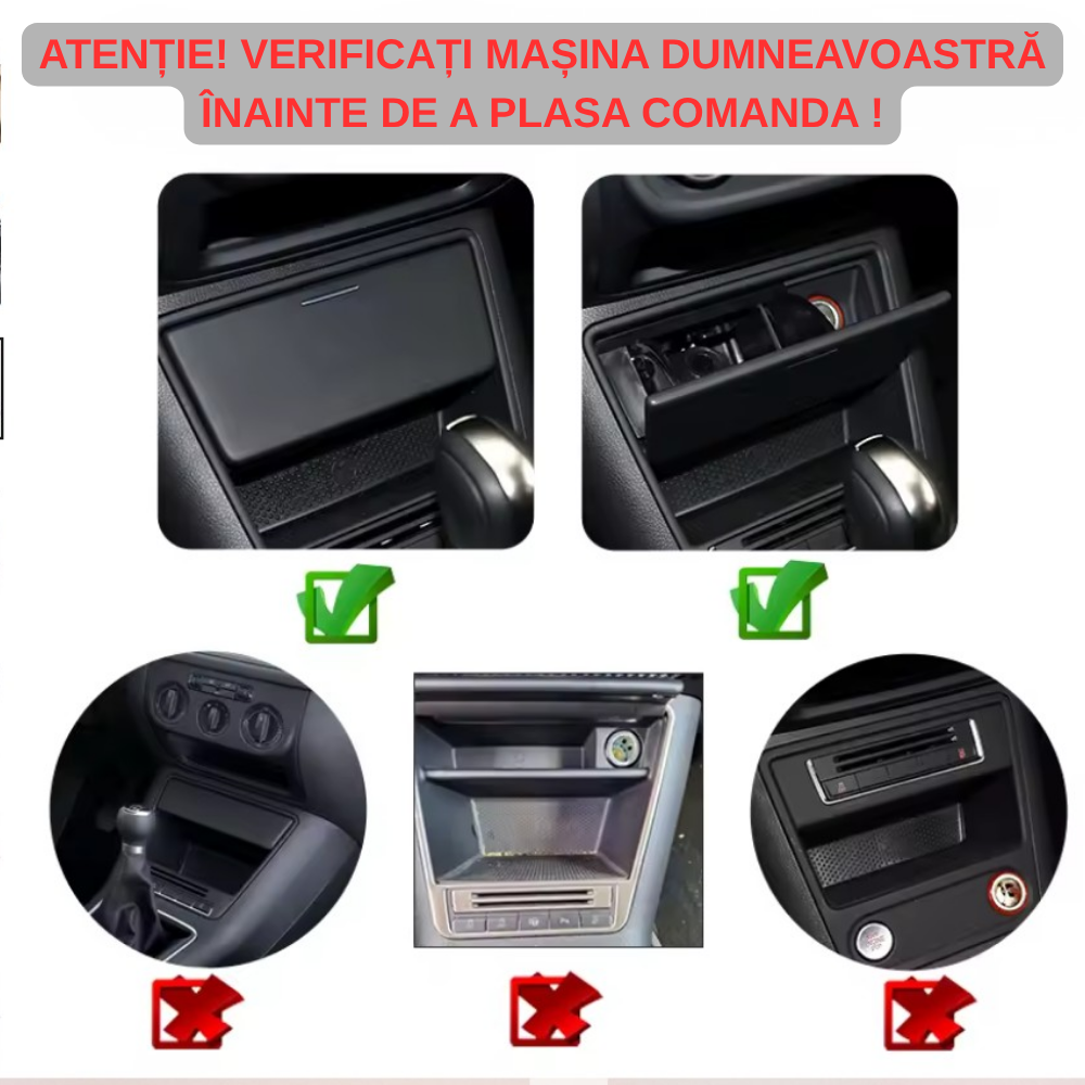 Încărcător Auto dedicat cu USB Fast Charging pentru Volkswagen Tiguan 2007–2015/Golf plus 2005-2015 — Plug & Play în loc de Scrumieră | QC3.0 + Type-C PD2.0/3.0