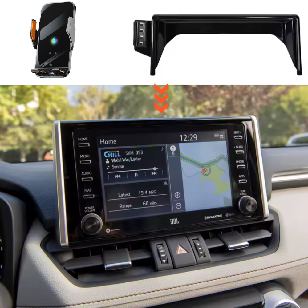Suport telefon Smart VELTROVA cu Încărcare Wireless TOYOTA RAV-4 2019-2022 , cu prindere pe ecranul multimedia