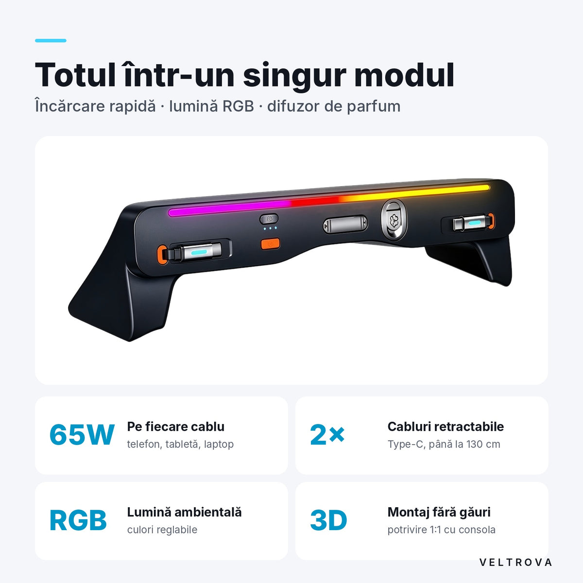 Încărcător Auto dedicat cu difuzor de parfum și lumină RGB pentru Mercedes GLE V167 / GLS X167 (2019-2025)