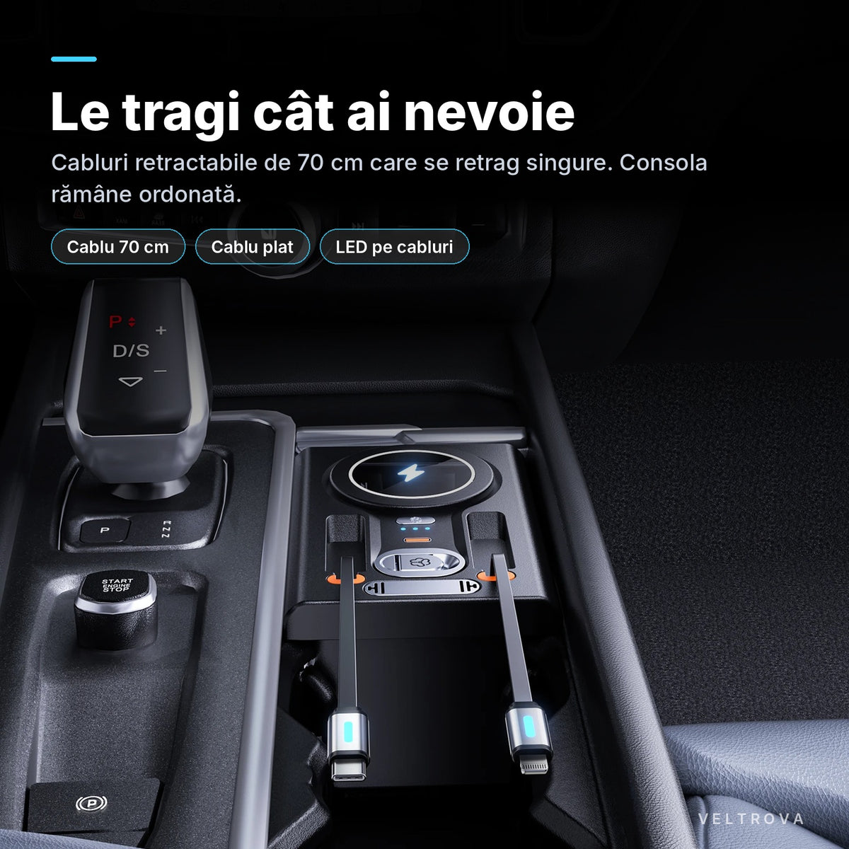 Încărcător Auto dedicat 135W cu Încărcare wireless și  difuzor de parfum pentru Volvo XC90 / XC60 / S90 / V90 / S60 / V60 (2015-2025)