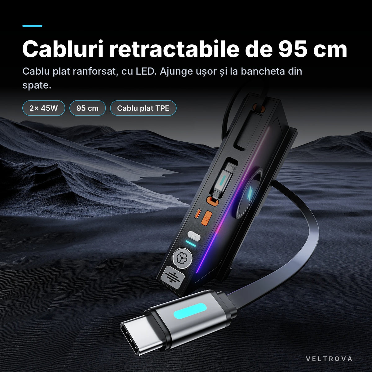 Încărcător Auto dedicat 135W cu Încărcare wireless, parfum și lumină RGB pentru VW Tiguan (2017-2024)