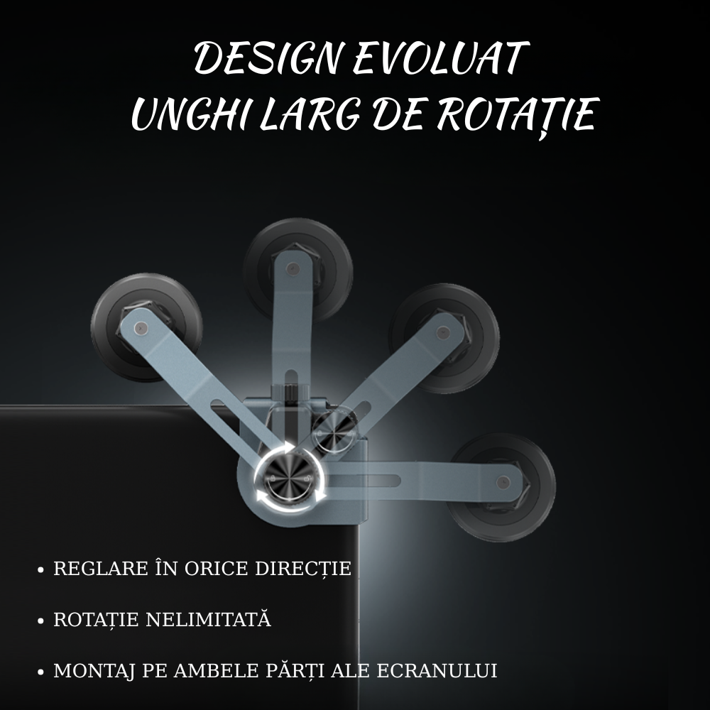 Suport Auto Magnetic din aliaj pentru TESLA si alte marci – Fixare Stabilă pentru Telefon | Universal, Ușor de Montat cu prindere pe coltul ecranului multimedia