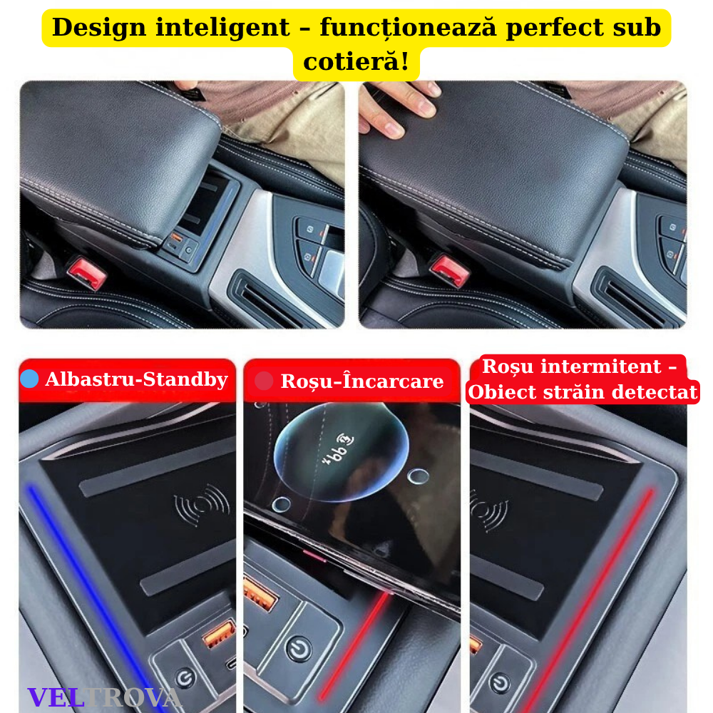 Suport telefon Smart / Statie de incarcare wireless montaj OEM dedicat plug&play pentru Audi A4 / A5 / S4 / S5 / RS4 / RS5 (2016–2023)