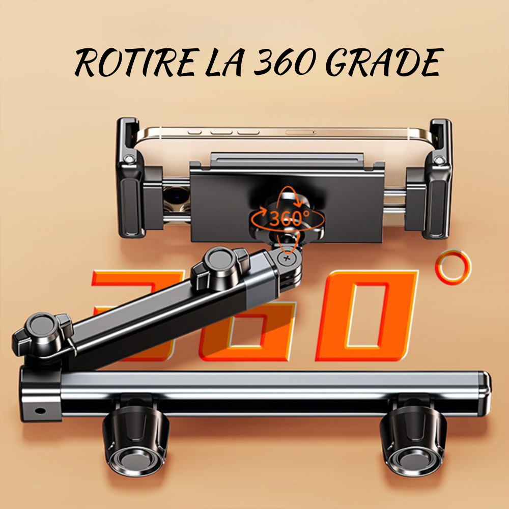 Suport Auto Tabletă si telefoane  pentru Tetieră – Universal, Reglabil, Aluminiu