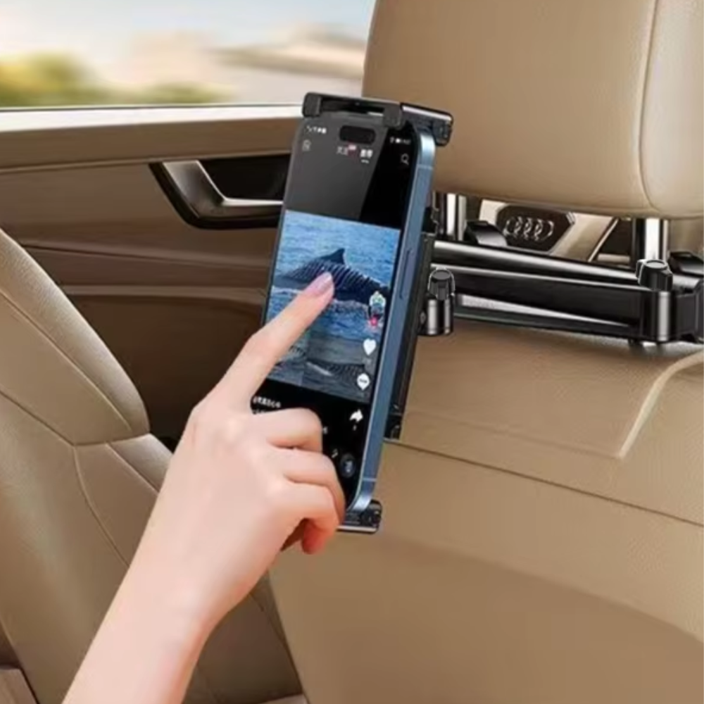 Suport Auto Tabletă si telefoane  pentru Tetieră – Universal, Reglabil, Aluminiu