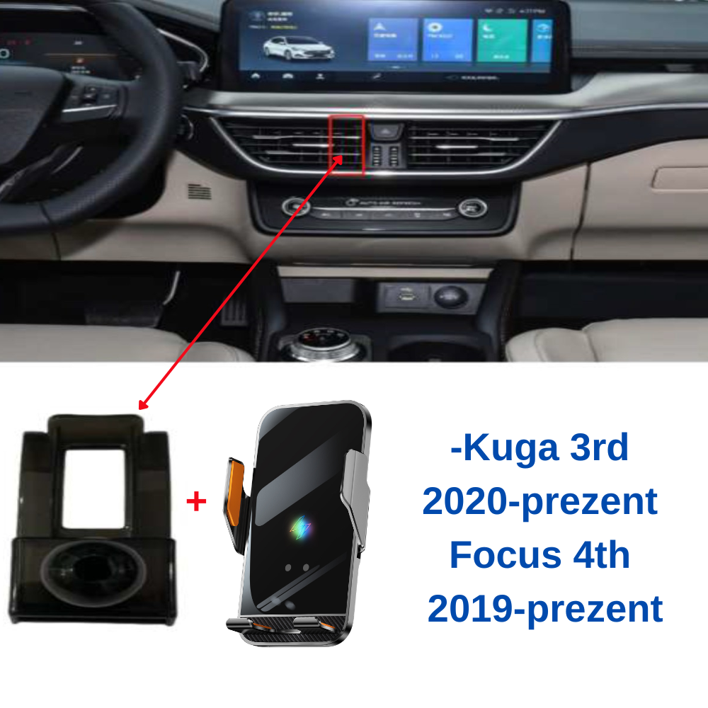 Smart phone holder with dedicated OEM grip for FORD Kuga 3rd 2020-present / Focus 4th 2019-present