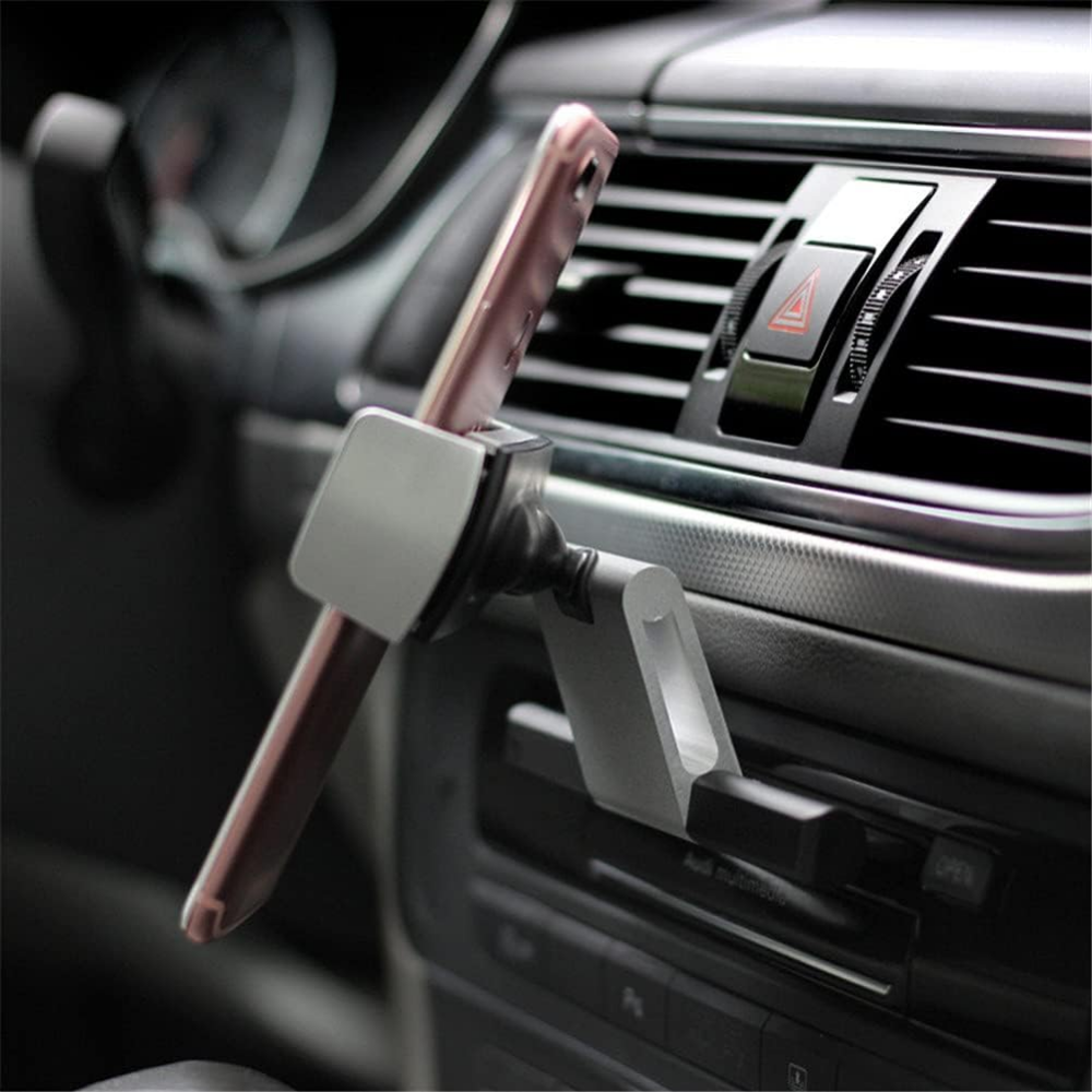 Car Phone Holder - CD Slot Mount, Aluminum &amp; ABS, Universal