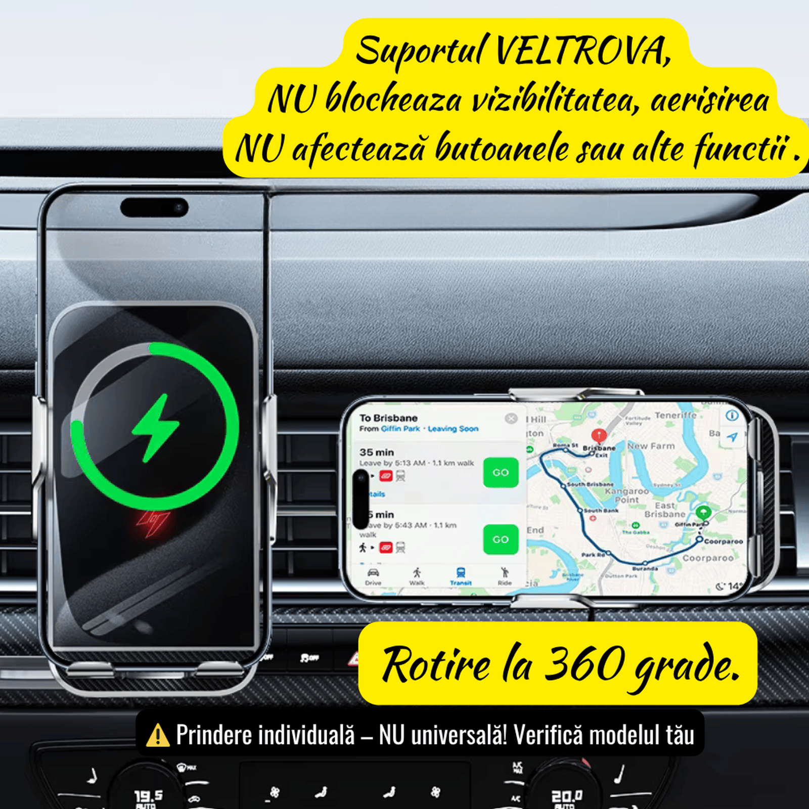 Suport telefon Smart cu prindere dedicata OEM pentru Volvo XC90 2015-2024