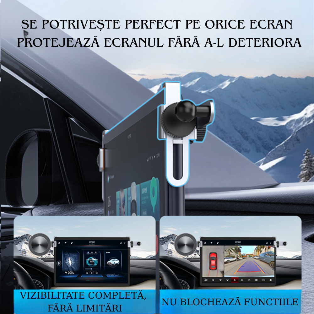 Suport Auto Magnetic Premium din Aliaj pentru TESLA si alte marci – Prindere pe Ecranul Multimedia, Fixare Stabilă pentru Telefon