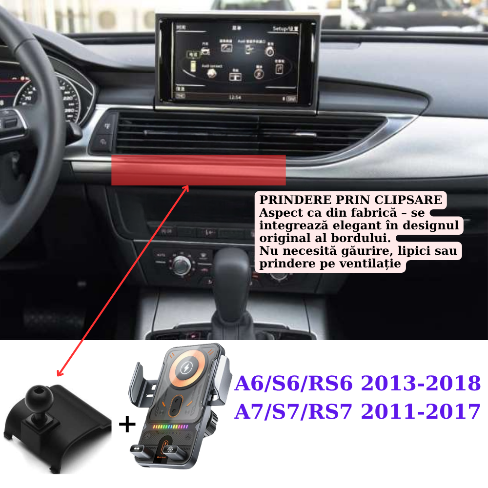 Smart phone holder with dedicated OEM mount for Audi A6&amp;A7/S6&amp;S7/RS6&amp;RS7 2013-2018