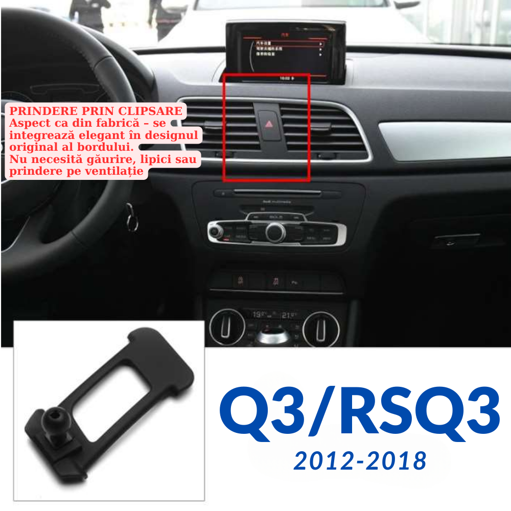 Suport telefon Smart cu prindere dedicata OEM pentru Audi Q3/RSQ3 2012-2018