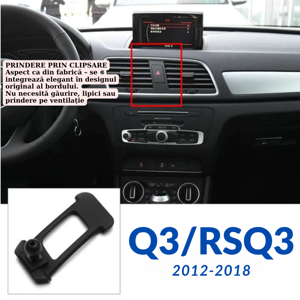 Suport telefon Smart cu prindere dedicata OEM pentru Audi Q3/RSQ3 2012-2018