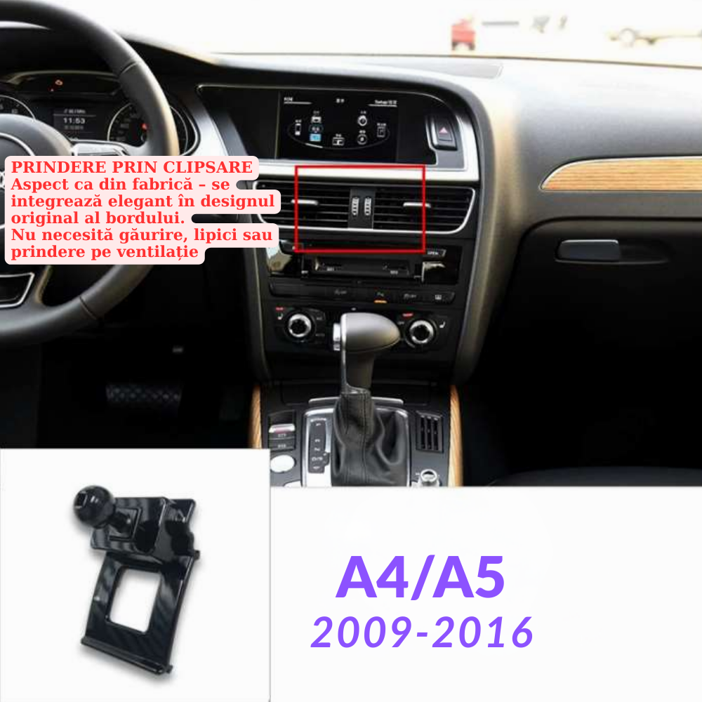 Smart Phone Holder with Dedicated OEM Mount for Audi A4/S4/RS4 and Audi A5/S5/RS5 2009-2016