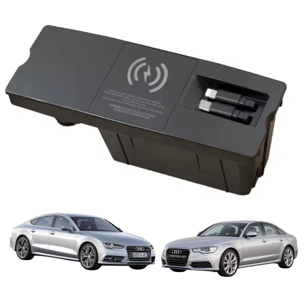Încărcător Auto dedicat cu incarcare wireless si Dual USB-C 65W pentru Audi A6L / A7 / C7 2011-2018  — Plug & Play