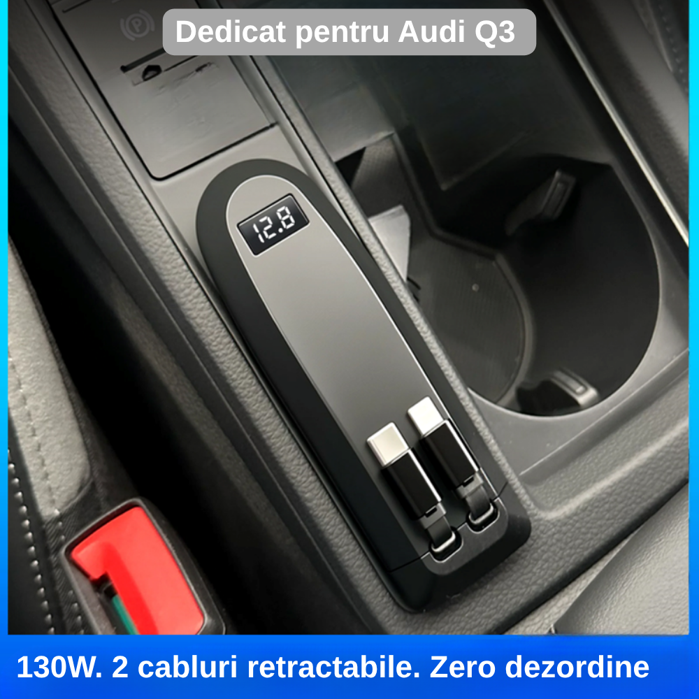 Încărcător Auto dedicat pentru Audi Q3 2018 - 2025  — Plug & Play în loc de Scrumieră
