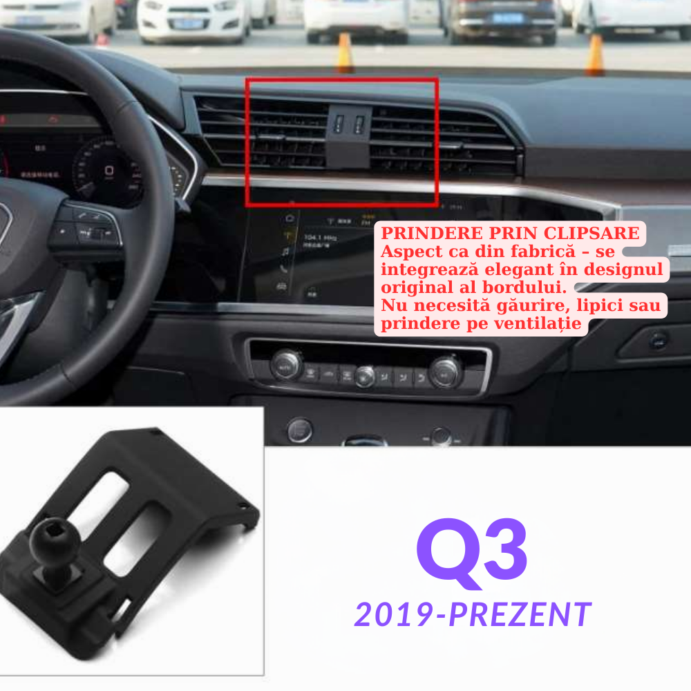 Suport telefon Smart cu prindere dedicata OEM pentru Audi Q3 2019-PREZENT
