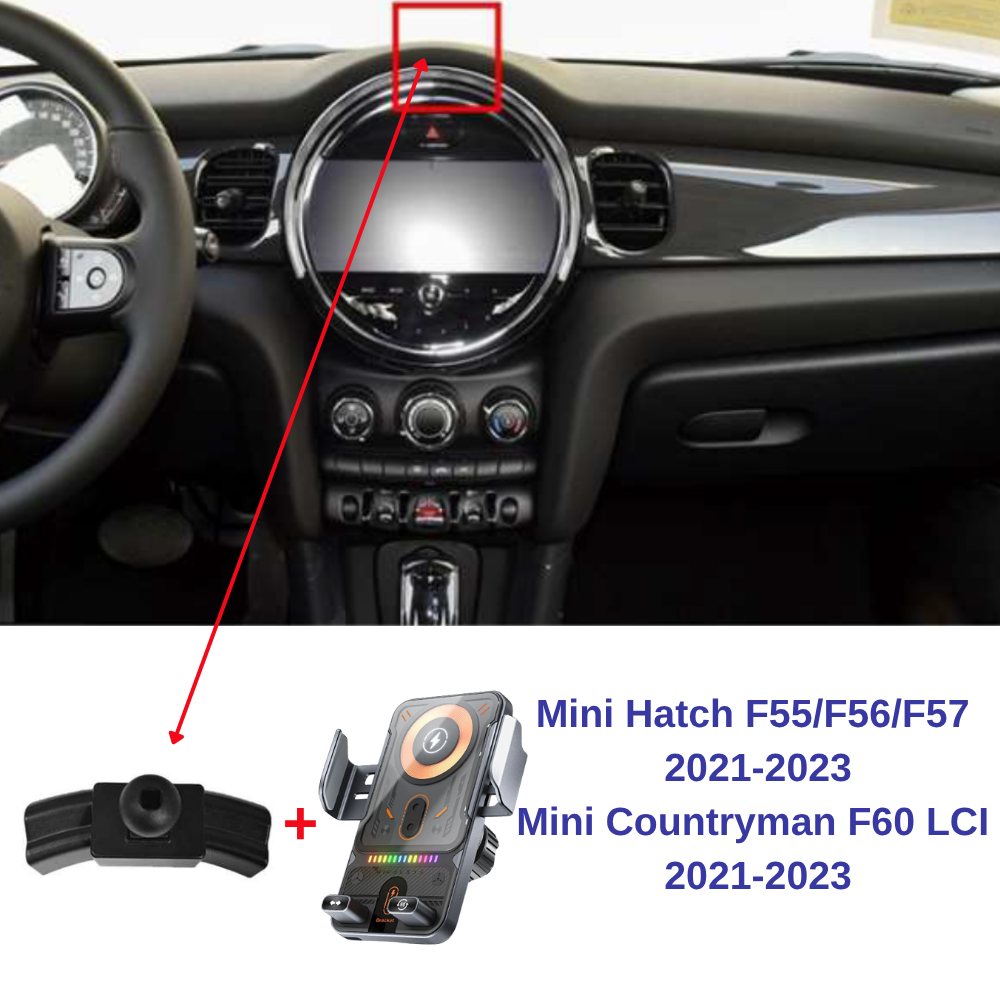 Suport telefon Smart cu prindere dedicata OEM pentru BMW Mini Hatch F55/F56/F57 2021-2023 Mini Countryman F60 LCI 2021-2023