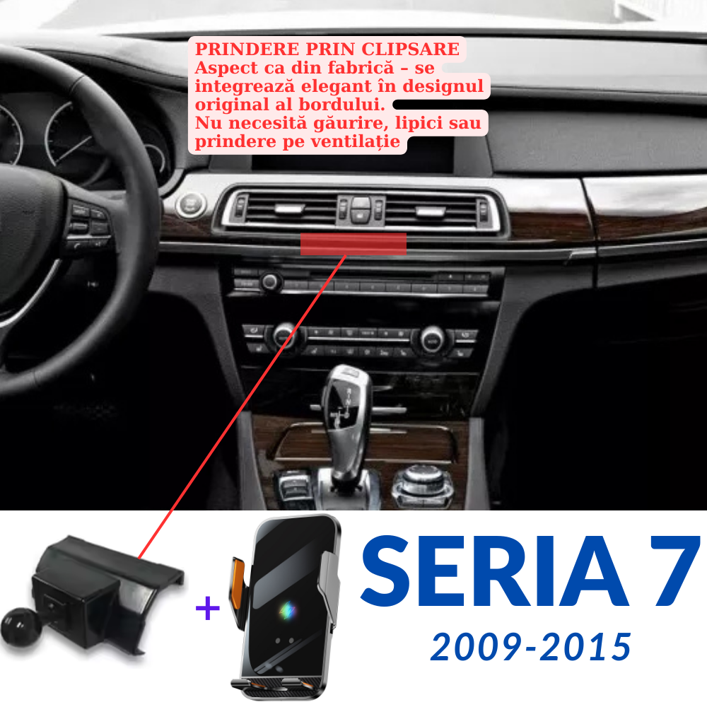 Suport telefon Smart cu prindere dedicata OEM pentru BMW Seria 7 F01-03 2009-2015