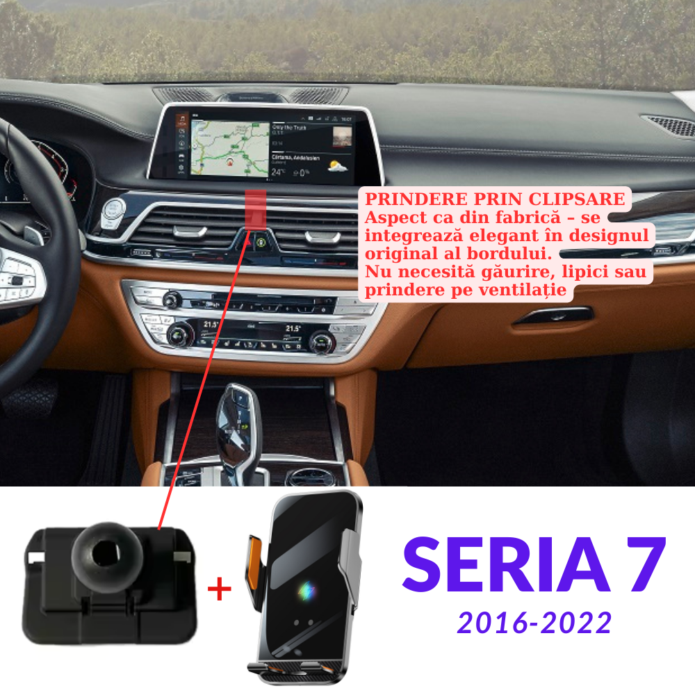 Suport telefon Smart cu prindere dedicata OEM pentru BMW Seria 7 G11-12 2016-2020