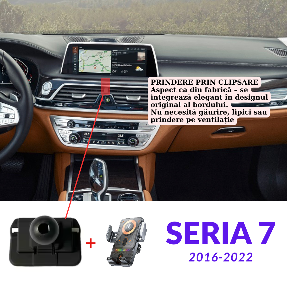 Suport telefon Smart cu prindere dedicata OEM pentru BMW Seria 7 G11-12 2016-2020
