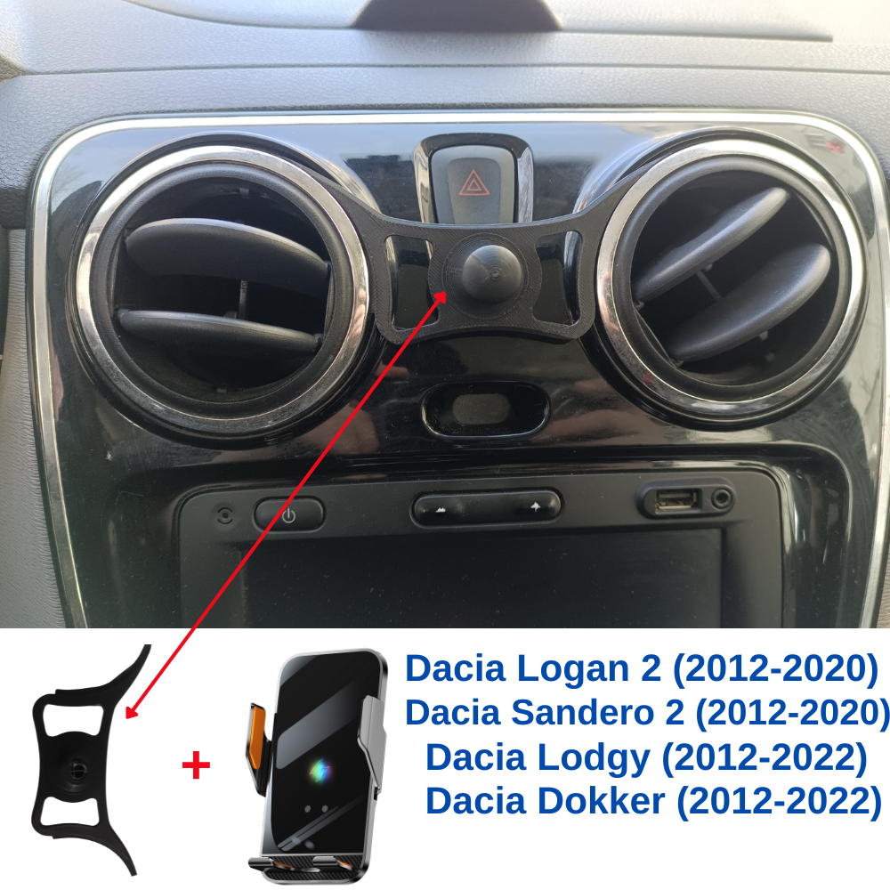 Suport telefon Smart cu prindere dedicata OEM pentru Dacia Logan 2, Sandero 2, Lodgy, Dokker 2012-2021