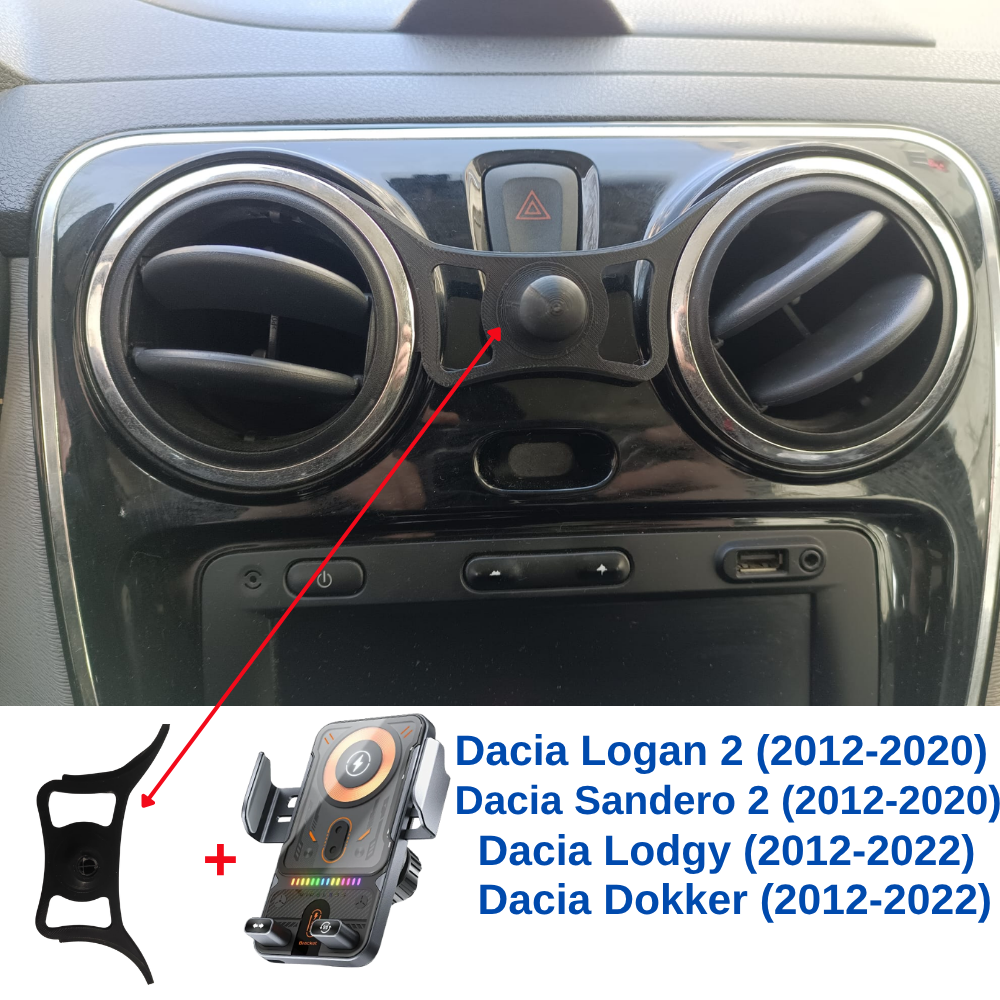 Suport telefon Smart cu prindere dedicata OEM pentru Dacia Logan 2, Sandero 2, Lodgy, Dokker 2012-2021
