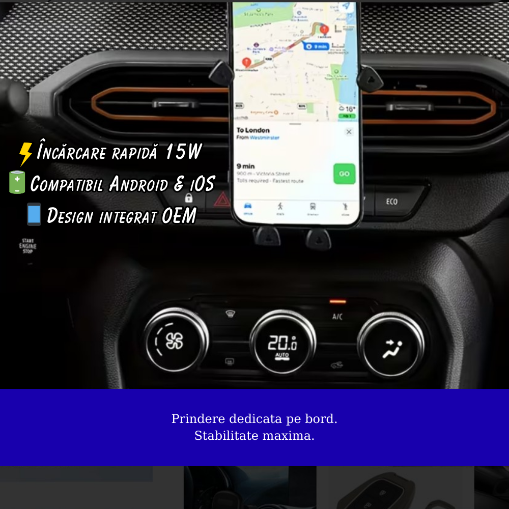 Smart Phone Holder with Dedicated OEM Mount for Dacia Logan 3, Sandero 3, Jogger 2021-Present
