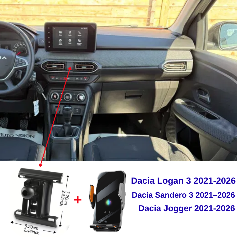 Smart Phone Holder with Dedicated OEM Mount for Dacia Logan 3, Sandero 3, Jogger 2021-Present