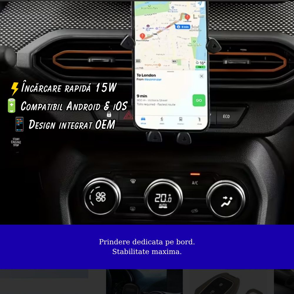 Smart Phone Holder with Dedicated OEM Mount for Dacia Logan 3, Sandero 3, Jogger 2021-Present