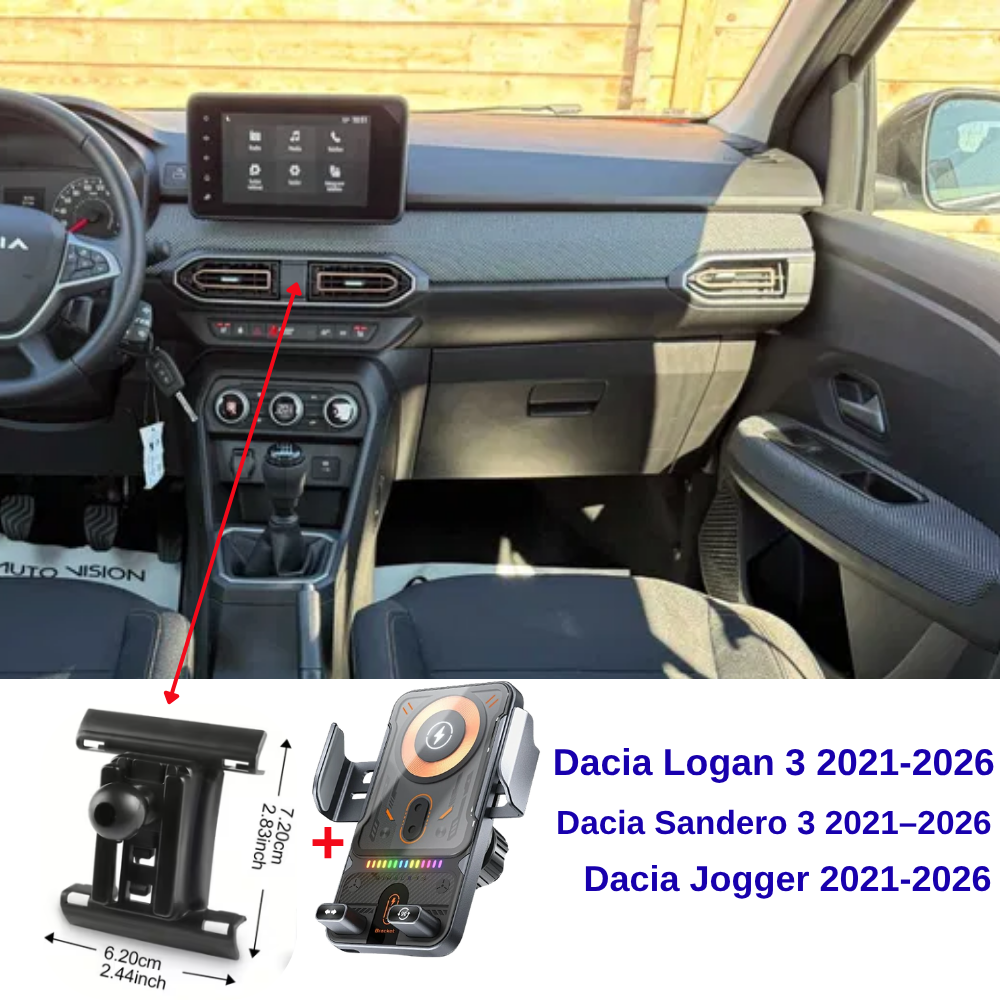 Smart Phone Holder with Dedicated OEM Mount for Dacia Logan 3, Sandero 3, Jogger 2021-Present