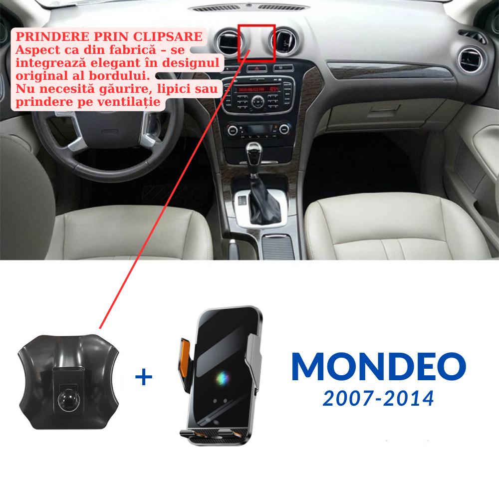Suport telefon Smart cu prindere dedicata OEM pentru Ford Mondeo 2007-2014