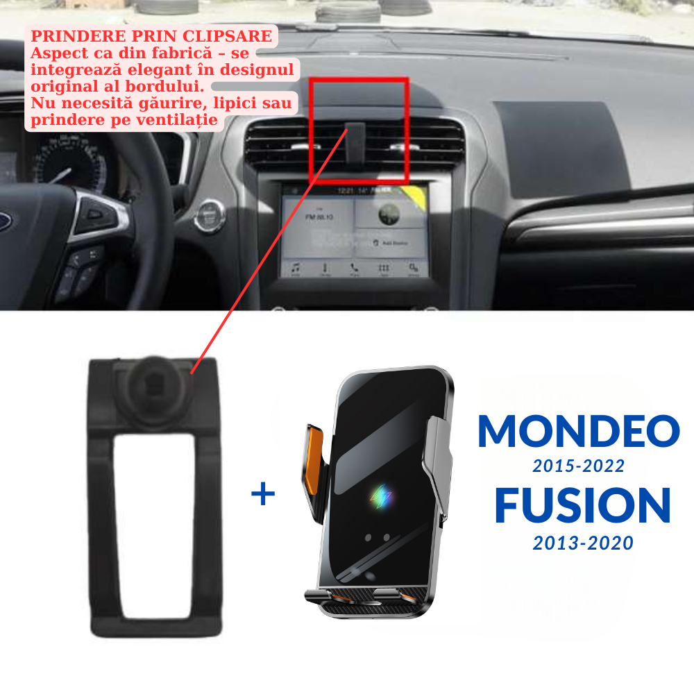 Suport telefon Smart cu prindere dedicata OEM pentru Ford Mondeo 2015-2022/Fusion 2013-2025