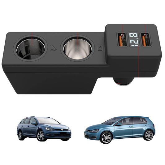 Încărcător Auto dedicat cu USB Fast Charging pentru Volkswagen Golf 7 2013-2019 — Plug & Play în loc de Scrumieră | QC3.0 + Type-C PD2.0/3.0