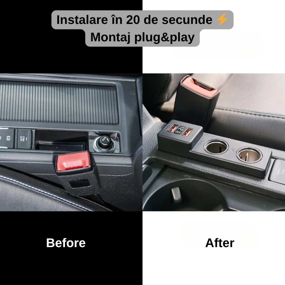 Încărcător Auto dedicat cu USB Fast Charging pentru Volkswagen Golf 7 2013-2019 — Plug & Play în loc de Scrumieră | QC3.0 + Type-C PD2.0/3.0