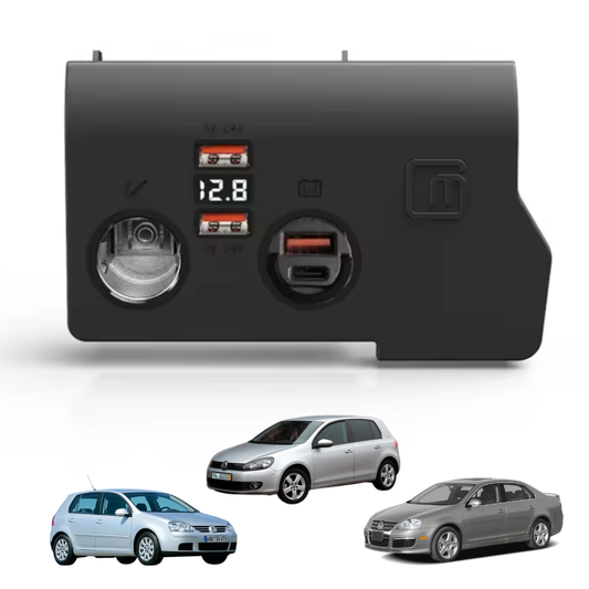 Încărcător Auto dedicat cu USB Fast Charging pentru Volkswagen Golf 5/ 6 / Jetta  — Plug & Play în loc de Scrumieră | QC3.0 + Type-C PD2.0/3.0