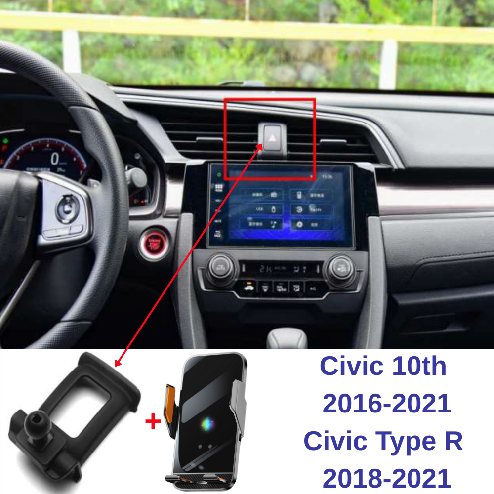 Suport telefon Smart cu prindere dedicata OEM pentru HONDA Civic 10th 2016-2021 Civic/Type R 2018-2021