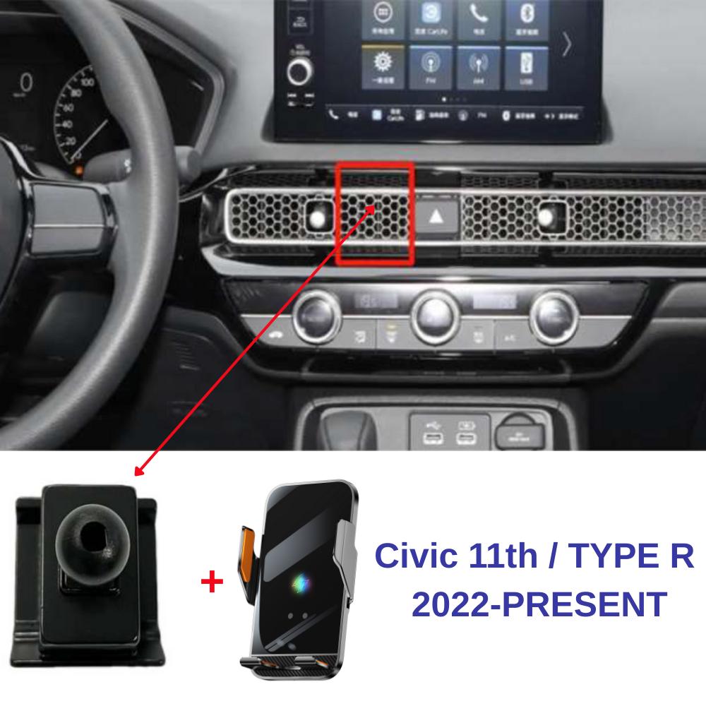 Suport telefon Smart cu prindere dedicata OEM pentru HONDA Civic 11th / TYPE R 2022-PRESENT