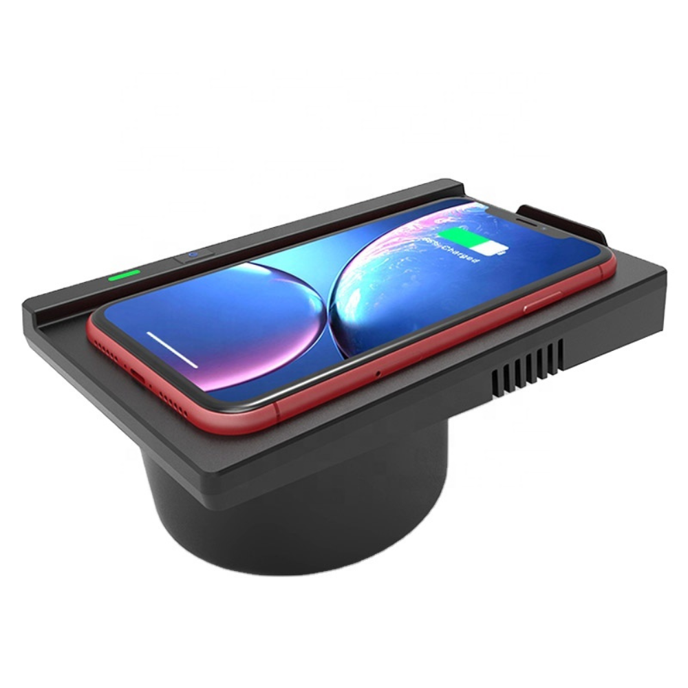 Încărcător wireless pentru BMW X5/X6 (2014-2018), montaj OEM dedicată plug&play, încărcare rapidă 15W, design integrat, LED ambiental