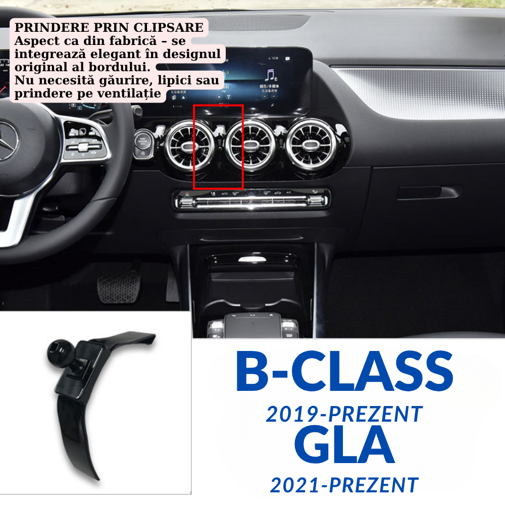 Suport telefon Smart cu prindere dedicata OEM pentru Mercedes B class 2019-PREZENT/GLA 2021-PREZENT